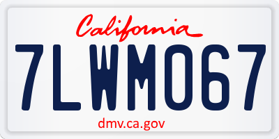 CA license plate 7LWM067
