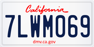 CA license plate 7LWM069