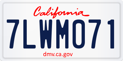 CA license plate 7LWM071