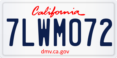CA license plate 7LWM072