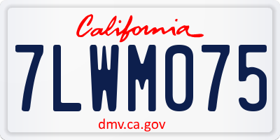 CA license plate 7LWM075