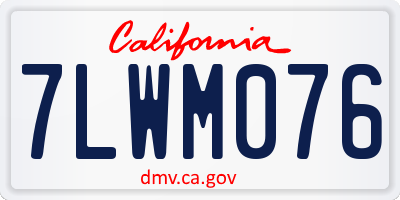 CA license plate 7LWM076