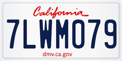 CA license plate 7LWM079