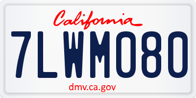 CA license plate 7LWM080