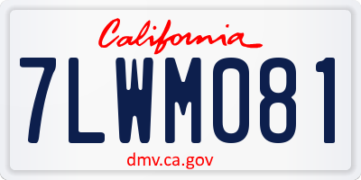 CA license plate 7LWM081