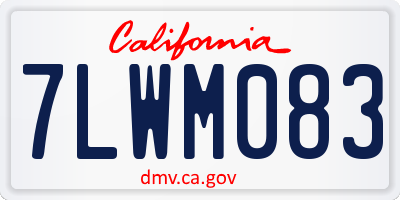 CA license plate 7LWM083