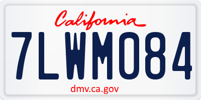 CA license plate 7LWM084