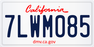 CA license plate 7LWM085
