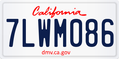 CA license plate 7LWM086