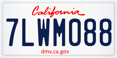 CA license plate 7LWM088