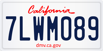 CA license plate 7LWM089