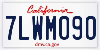 CA license plate 7LWM090