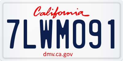 CA license plate 7LWM091