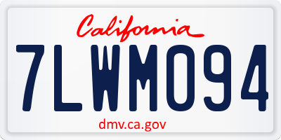 CA license plate 7LWM094