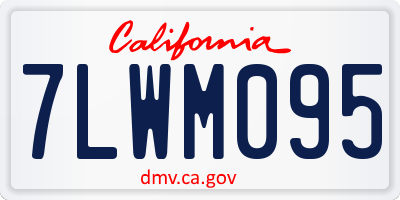 CA license plate 7LWM095