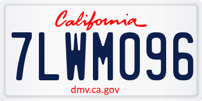 CA license plate 7LWM096