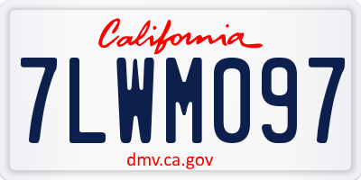 CA license plate 7LWM097