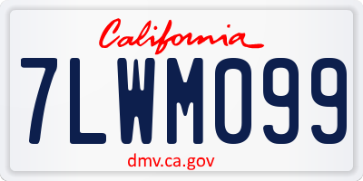 CA license plate 7LWM099
