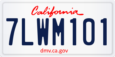 CA license plate 7LWM101