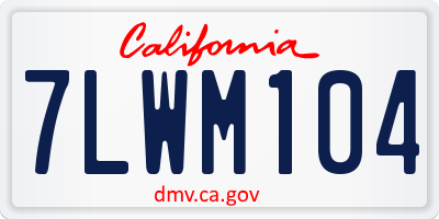 CA license plate 7LWM104