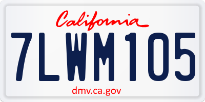 CA license plate 7LWM105