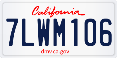 CA license plate 7LWM106