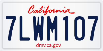 CA license plate 7LWM107