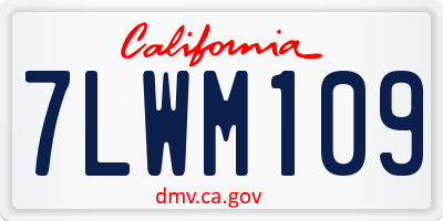 CA license plate 7LWM109
