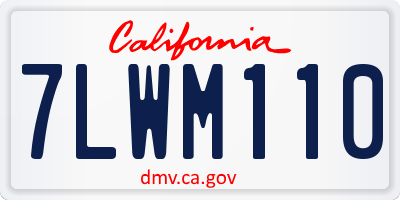 CA license plate 7LWM110