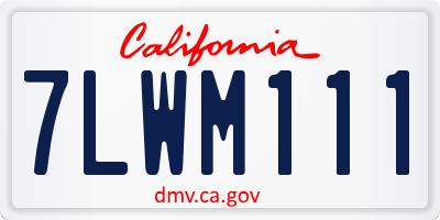 CA license plate 7LWM111