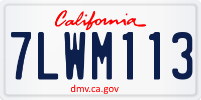 CA license plate 7LWM113