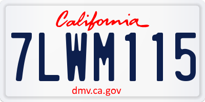 CA license plate 7LWM115