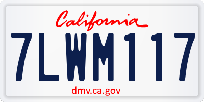 CA license plate 7LWM117