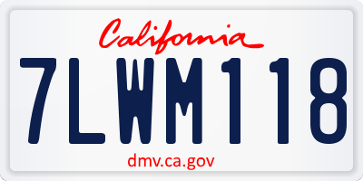 CA license plate 7LWM118