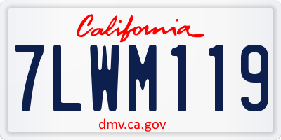 CA license plate 7LWM119