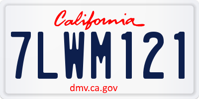 CA license plate 7LWM121