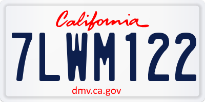 CA license plate 7LWM122