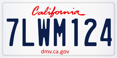 CA license plate 7LWM124