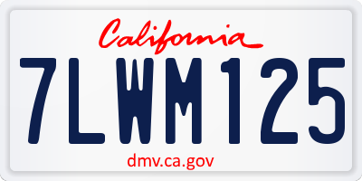 CA license plate 7LWM125