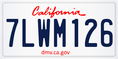 CA license plate 7LWM126