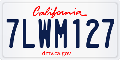 CA license plate 7LWM127