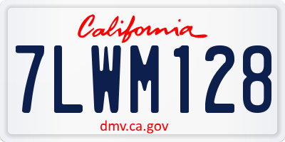 CA license plate 7LWM128