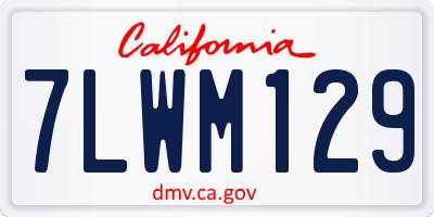 CA license plate 7LWM129