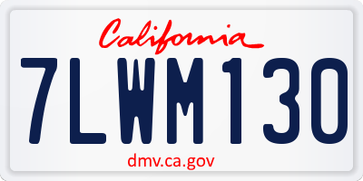 CA license plate 7LWM130