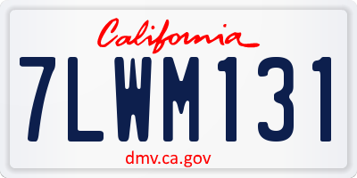 CA license plate 7LWM131