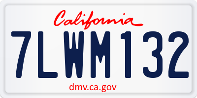 CA license plate 7LWM132