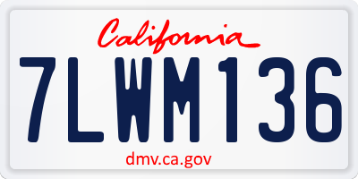 CA license plate 7LWM136