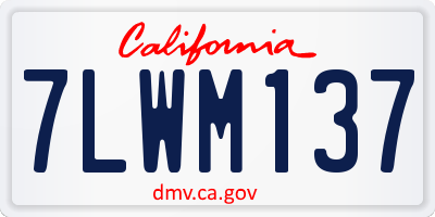 CA license plate 7LWM137