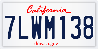 CA license plate 7LWM138