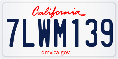 CA license plate 7LWM139